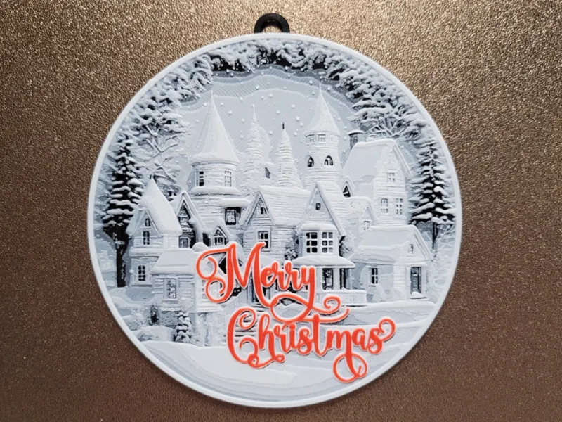 Snowy village - Christmas Ball decoration 120x120