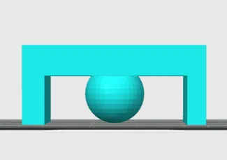Support test with a bottom sphere