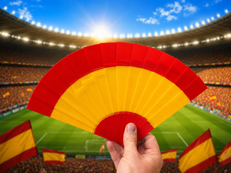 Spain Flag Folding Fan / Print-in-Place