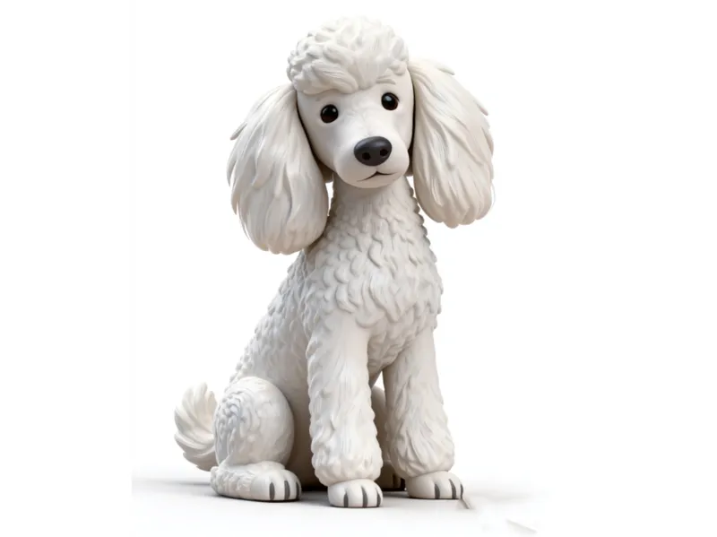 Cute Standard Poodle - White Puppy Toy Poodle Dog