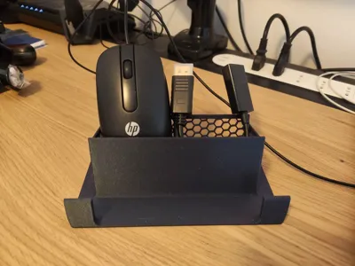 Keyboard, mouse and cables desktop stand