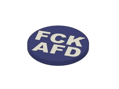 FCK AFD, shopping cart chip, 1 Euro size