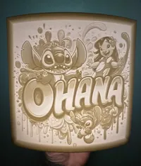 Lithophane veilleuse Lilo & Stitch Ohana — photo 2