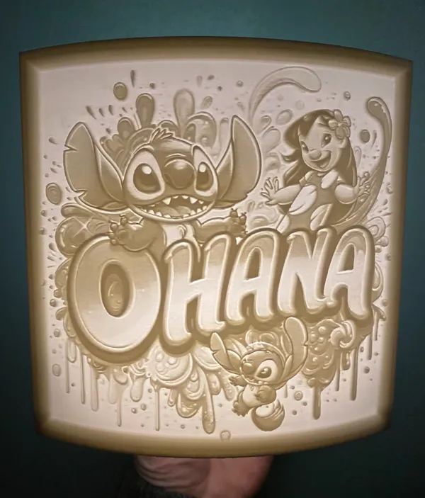 Lithophane veilleuse Lilo & Stitch Ohana