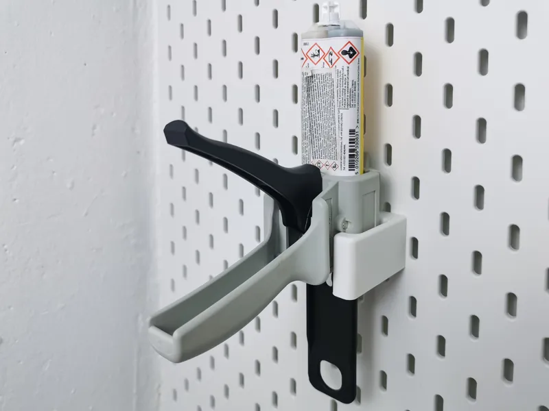 Skadis epoxy glue gun holder