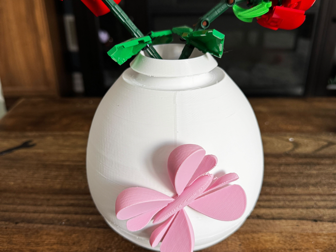 Easter Egg Vase with Butterfly Insert