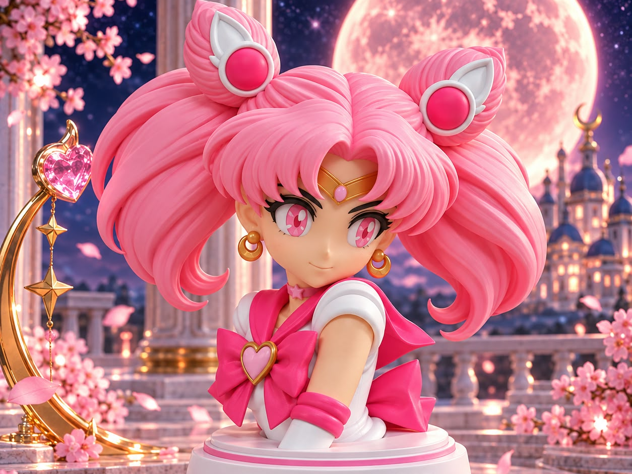 Buste Chibi moon 3D model