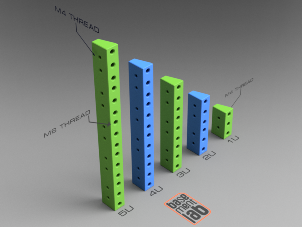 Rack server rails - self-supporting - M6 / M4 