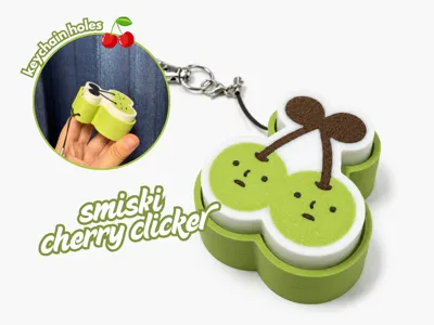 Smiski Cherry Clicker Keychain