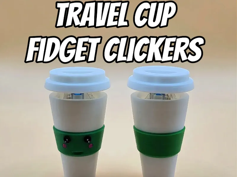 Travel Cup Fidget Clicker Keychain