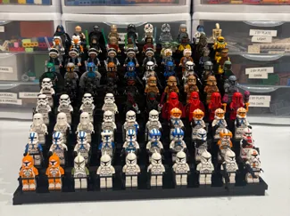 large sturdy brick character display stand