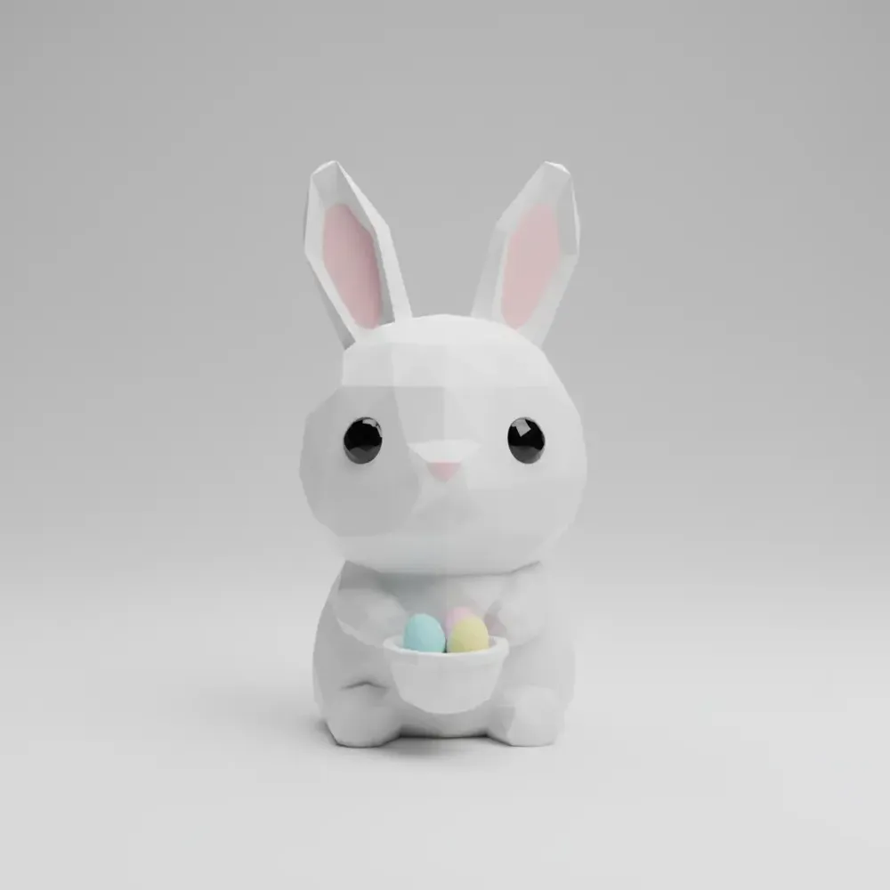 Low Poly Easter Bunny – Fuzzy Ears & AMS Ready - Free 3D Print Model ...