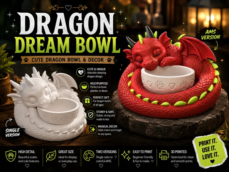 Cute Dragon Dream Bowl & Decor 