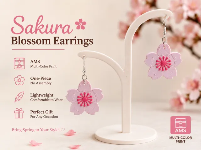 Sakura Blossom Earrings | AMS One-Piece Print
