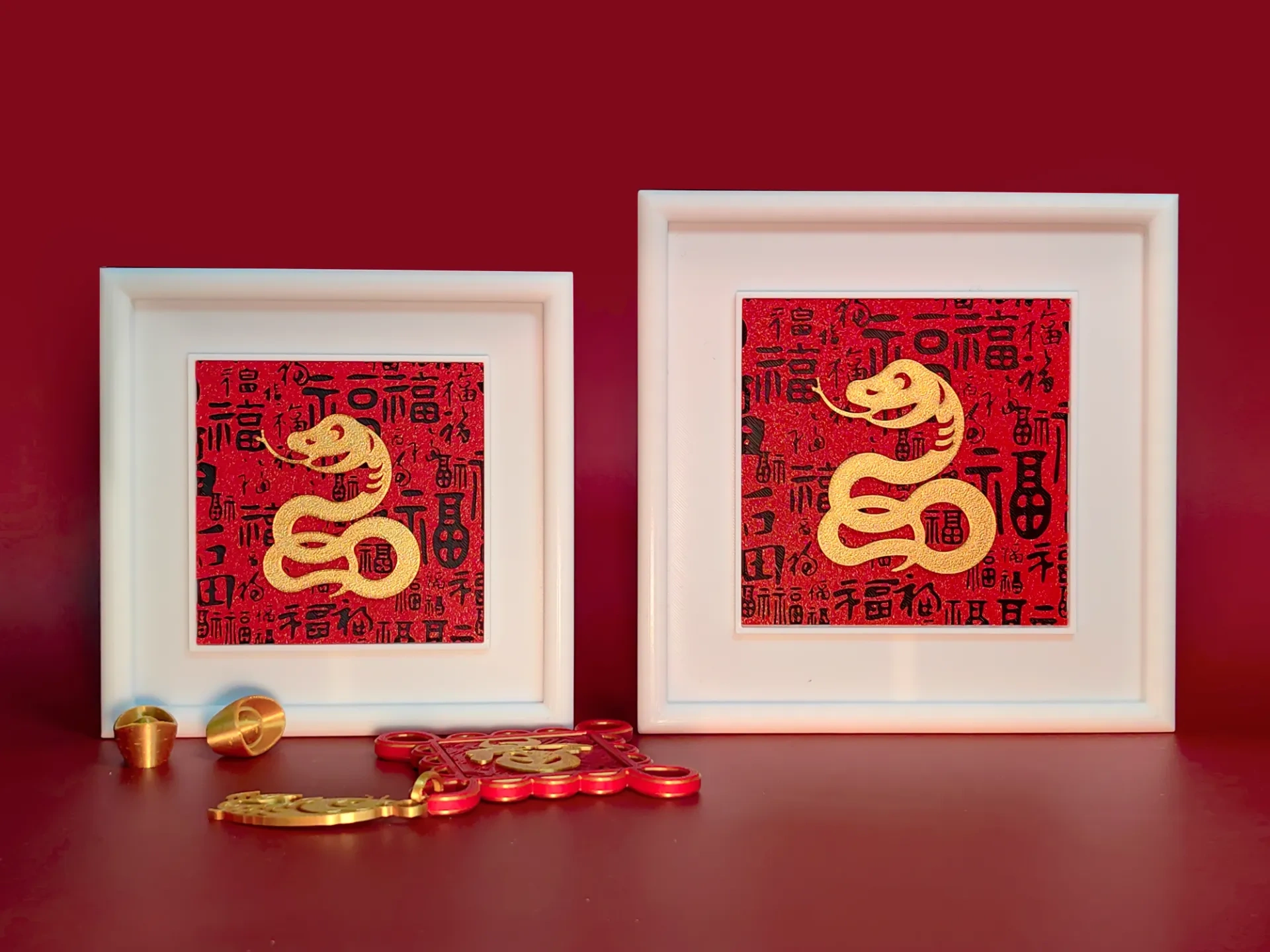 Miniatura 2 do modelo 3D 中国结与福蛇装饰画