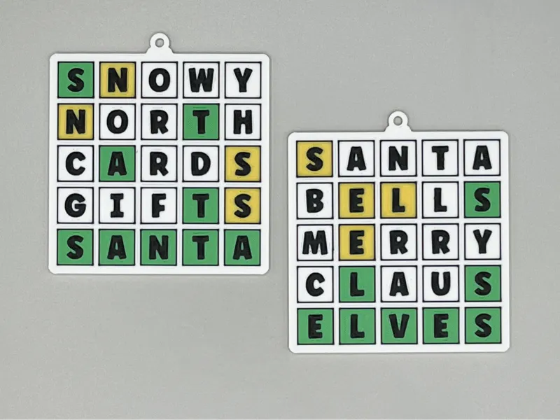 Wordle Christmas Ornament gift for puzzle fans