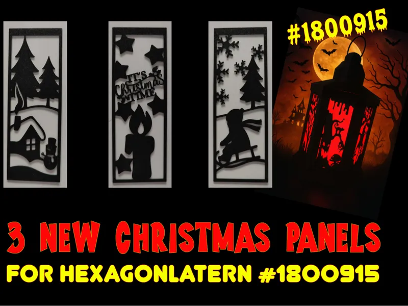 3 xmas-Paneele für Sechsecklaterne 1800915 panels
