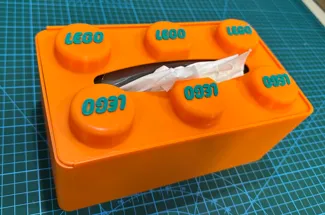 LEGOBrick Tissue Box with Accurate Logo