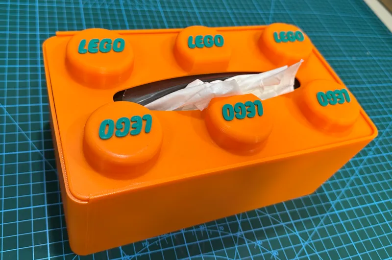 LEGOBrick Tissue Box with Accurate Logo