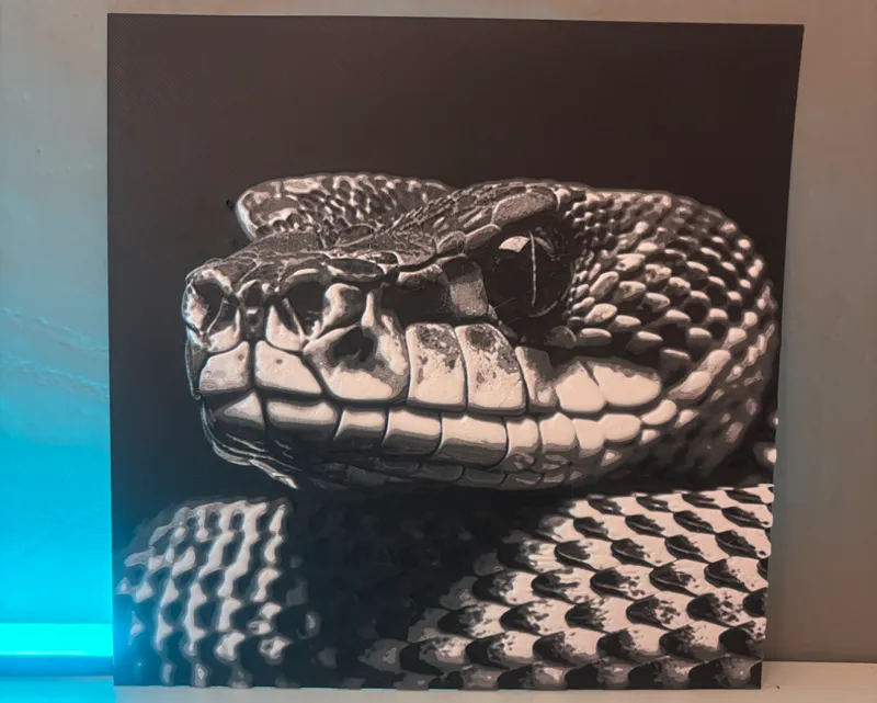 Snake Hueforge Black and white