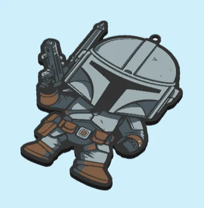 Mandolorian Mando 4 Color Keychain