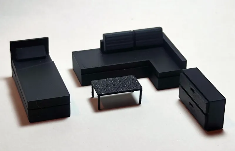 Set of furniture bed sofa dresser coffe table 1:60