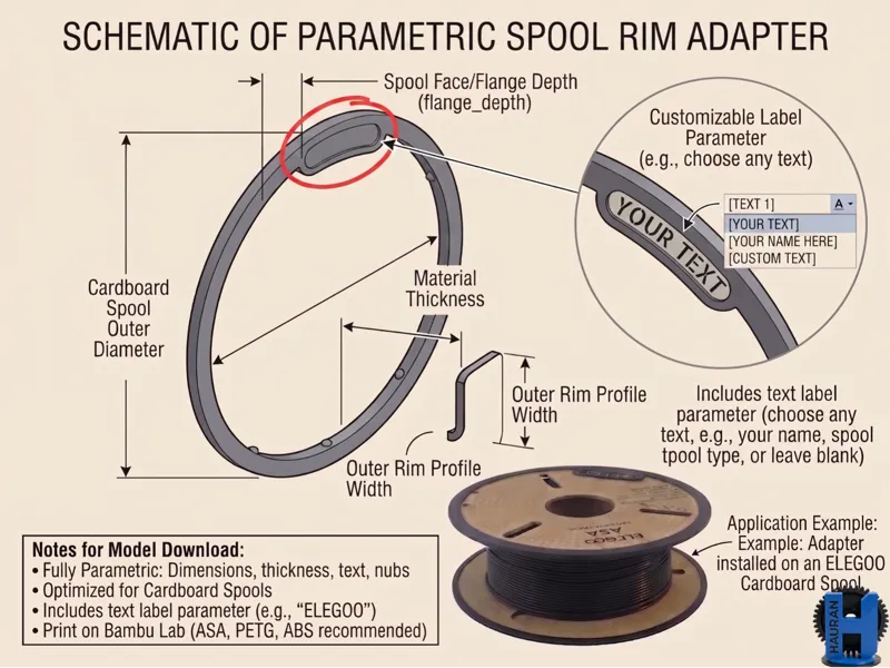 Parametric Spool Rim Adapter (Universal)
