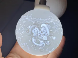 Bola árbol de navidad Mickey y Minnie litofania
