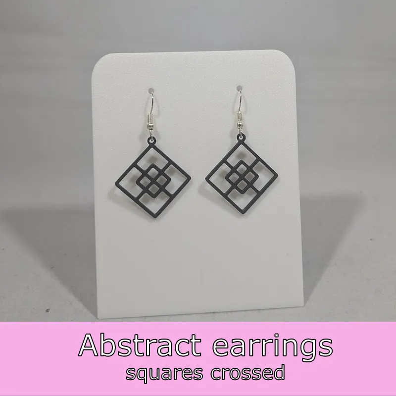 Abstract earrings - 2 squares crossed view 2