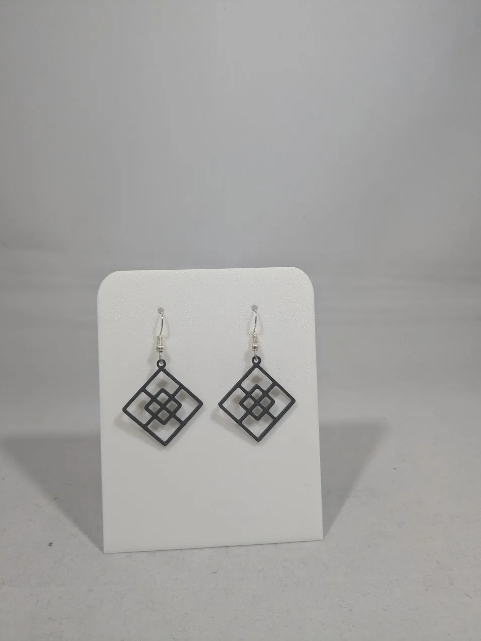 Abstract earrings - 2 squares crossed view 4
