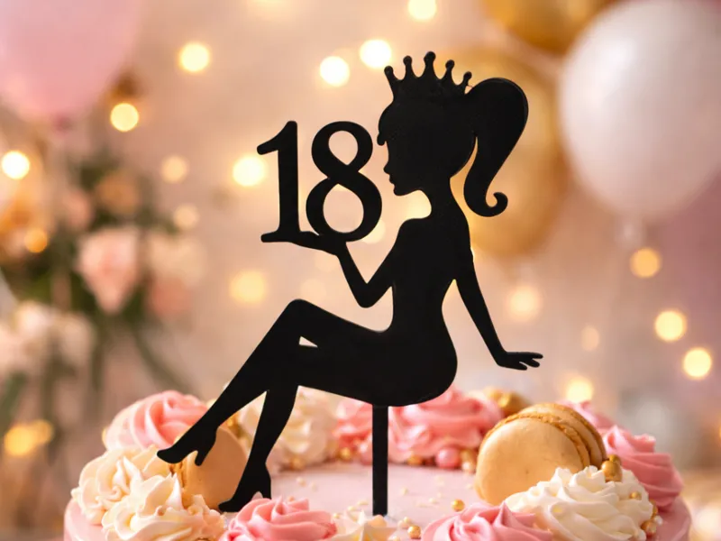 Silhouette Topper Cake - Ladies 18 - birthday 