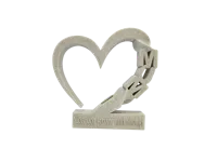 MUM heart - with and without text on base