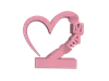 Mãe - heart vase - with and without text on base
