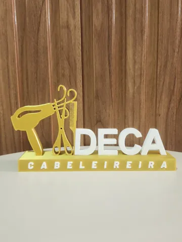 Letrero o emblema decorativo: Placa de profissão Cabeleireira personalizavel — vista de referencia 2