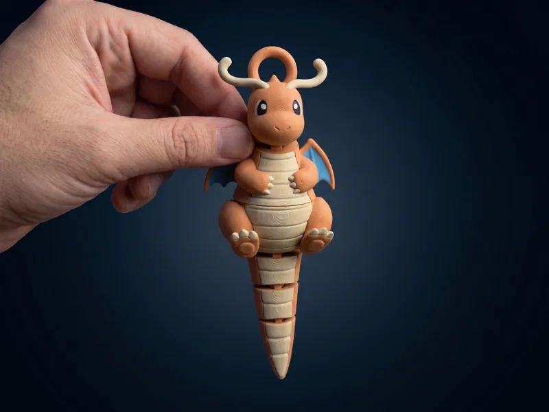 Flexible Dragonite Pokémon Fidget Keychain / Toy
