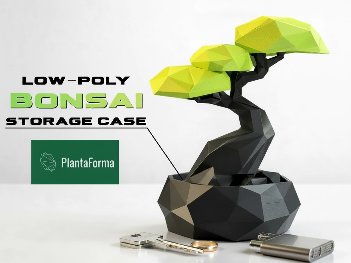 AMS不要　収納付きローポリゴン盆栽　PlantaForma