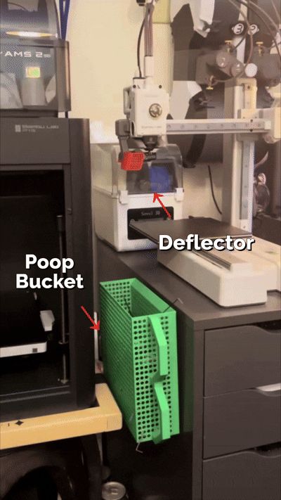 Poop bucket with deflector A1 & A1mini