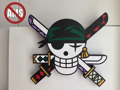 Wall Art Jolly Roger - Zoro - One Piece - no AMS