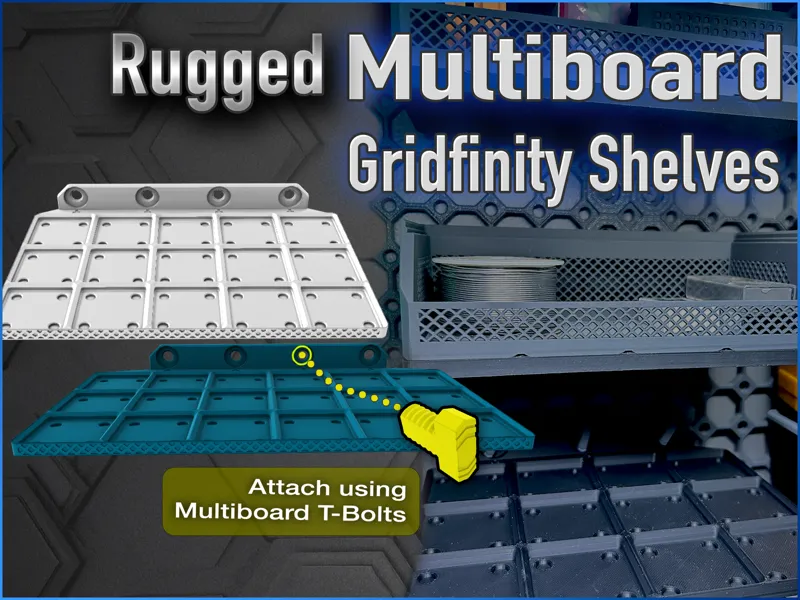 Rugged Multiboard Gridfinity Floating Shelves