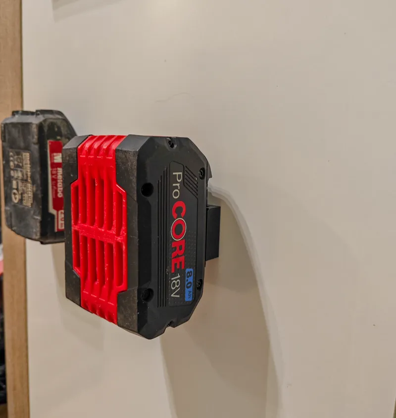Metabo and Bosch procore battery wall hanger adapter
