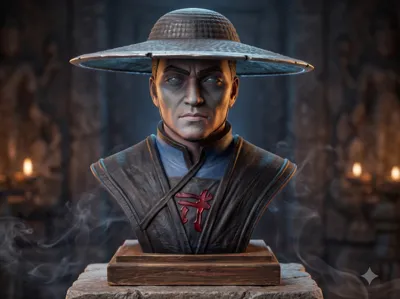 Kung Lao Bust - Mortal Kombat