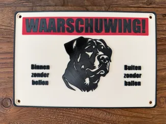 Dog Warning Sign | Multicolor PETG