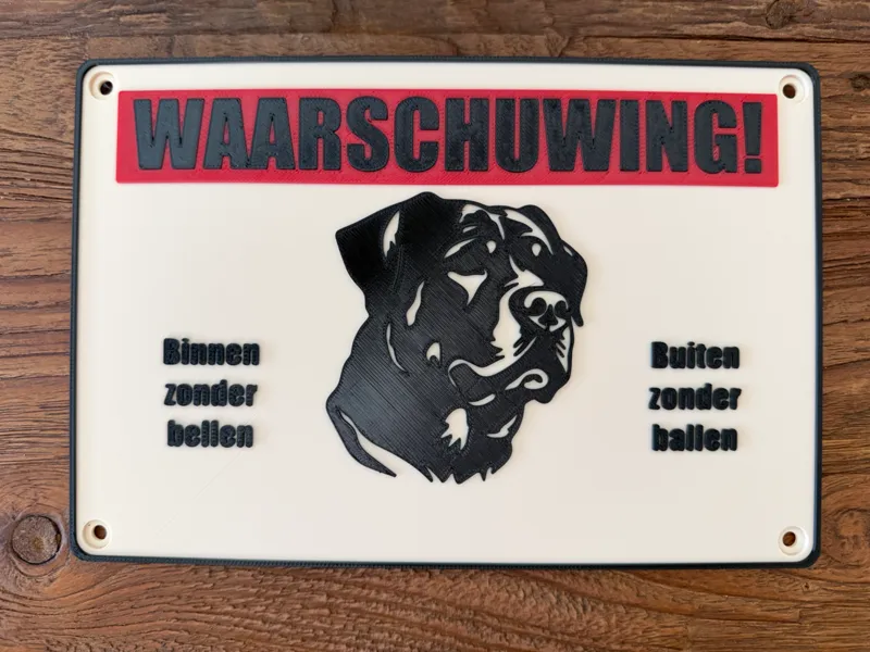 Dog Warning Sign | Multicolor PETG
