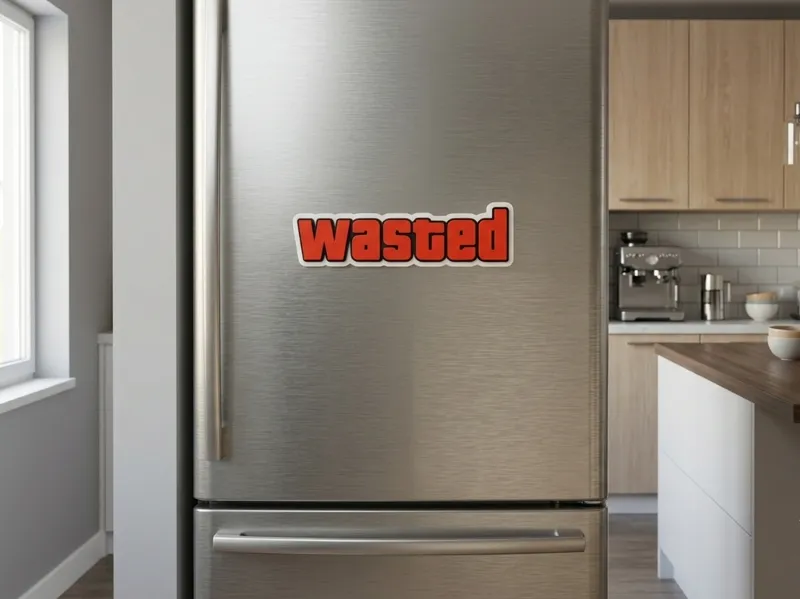 GTA Wasted Fridge Magnet 3D Print STL