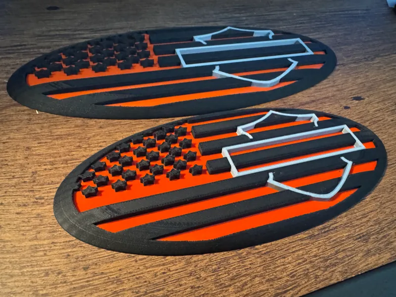 Harley Davidson Flag Ford Emblem
