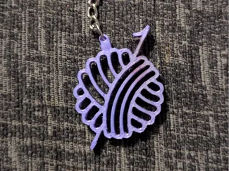 Yarn ball key chain