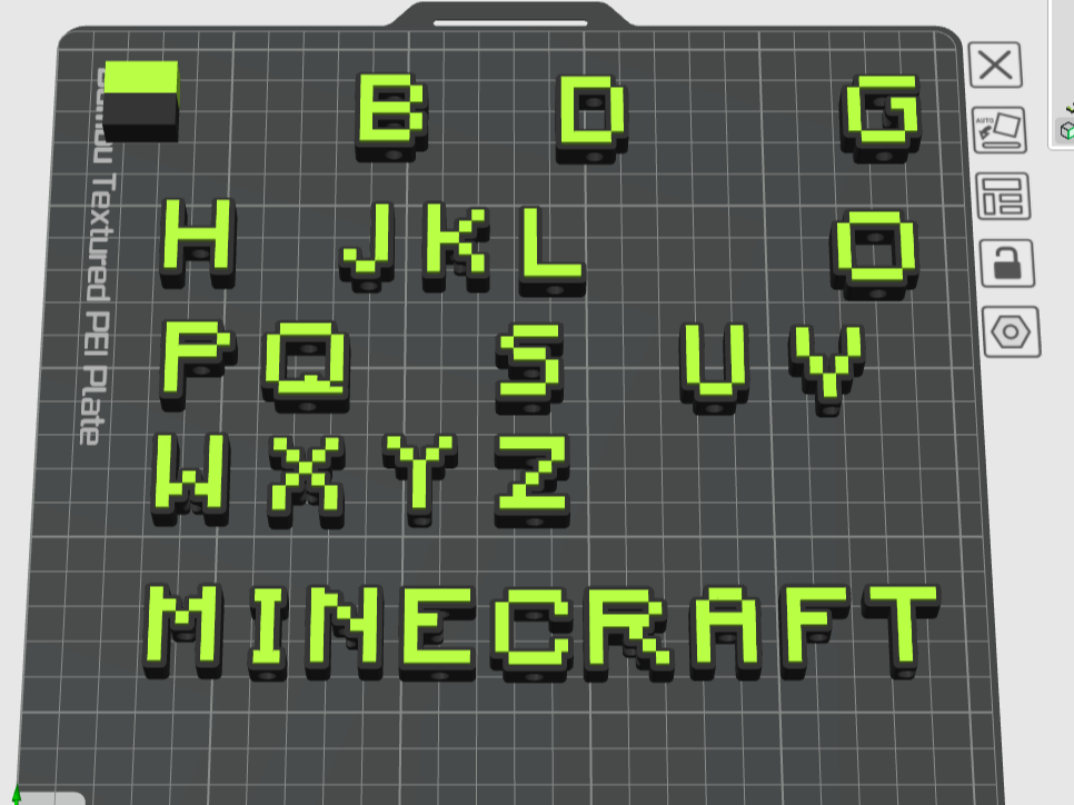 Letras Minecraft Llavero – Abecedario Completo A-Z