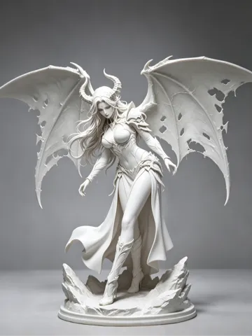 Modelo para impresión 3D: 暗夜女恶魔 高细节 倒置打印 — vista de referencia 2