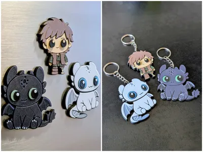 Cute How to Train Your Dragon Magnets & Keychains