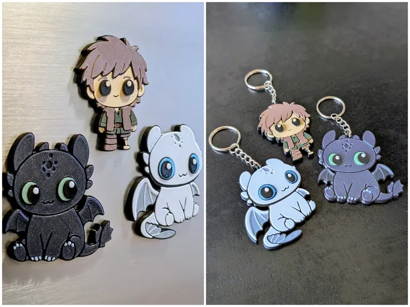 Cute How to Train Your Dragon Magnets & Keychains